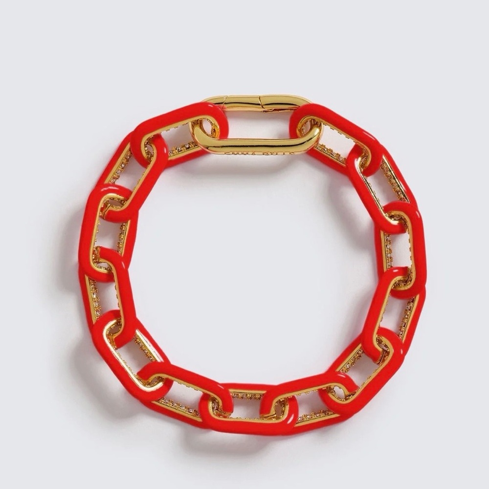 Emma Pills PG Chain Link Bracelet in Magenta
